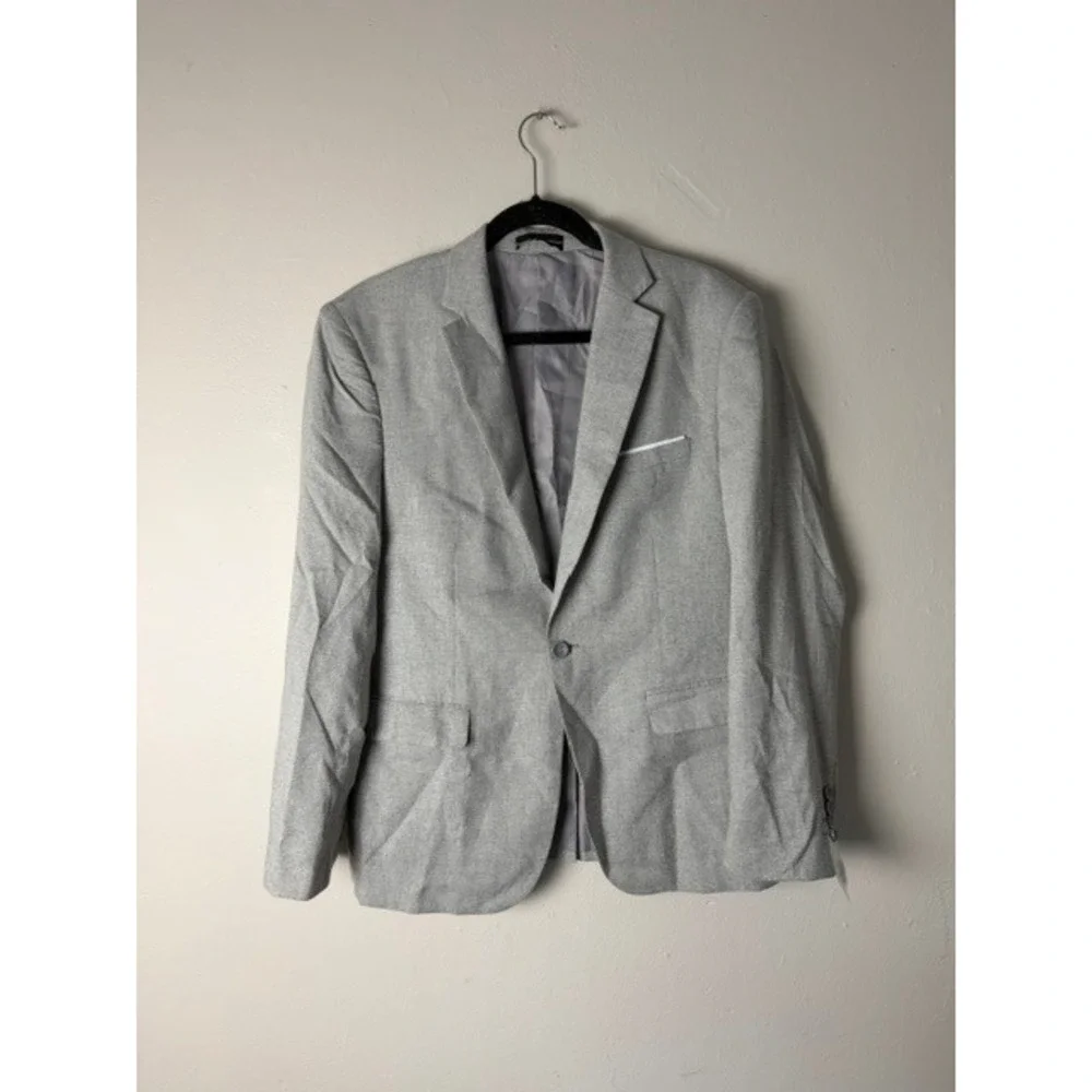 Mens Light Gray Single Button Blazer Jacket Sport Coat Size S Notch Lapel